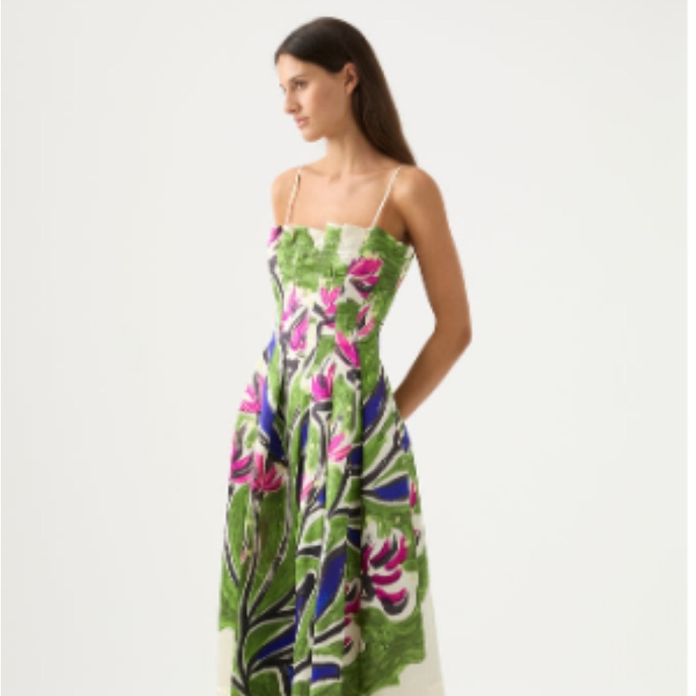 Aje paradiso cinched midi dress- size 6